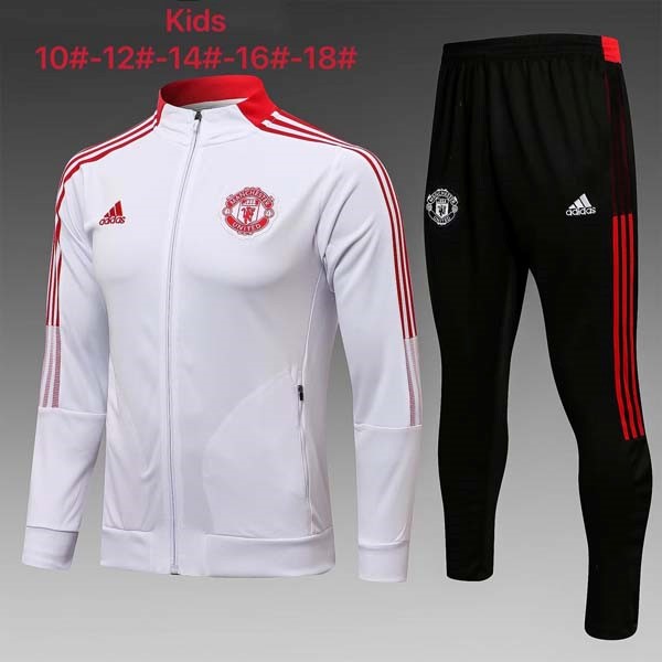 Kinder Trainingsanzug Manchester United 2022 Weiß Schwarz